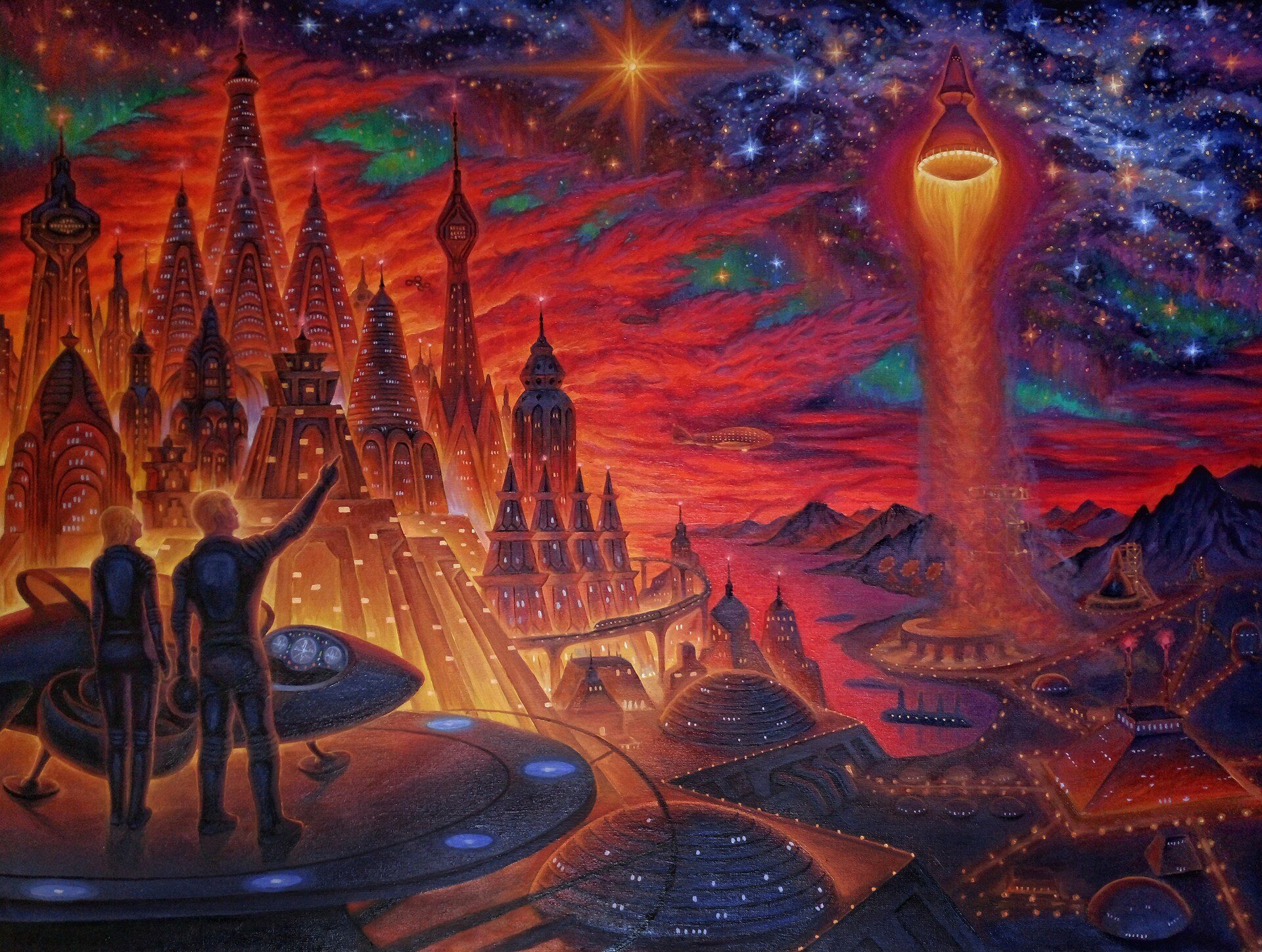 Космічний арт місто майбутнього